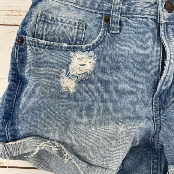 Abercrombie & Fitch 00 Distressed Cutoff Mid Rise Denim Jean Shorts - Picture 2 of 5